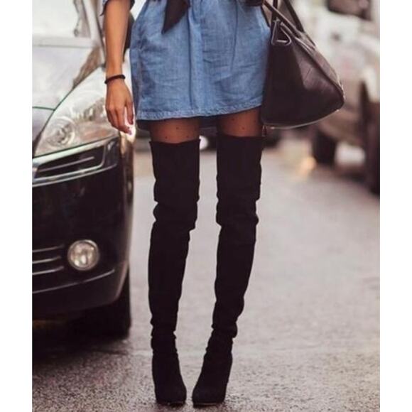 NightWalker Black Over the Knee OTK boots - Picture 1 of 6